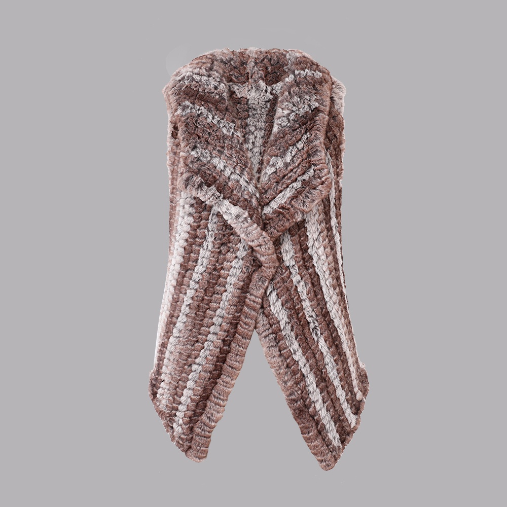 人造毛編織翻領背心