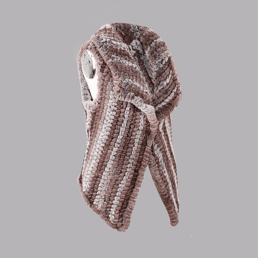 人造毛編織翻領背心