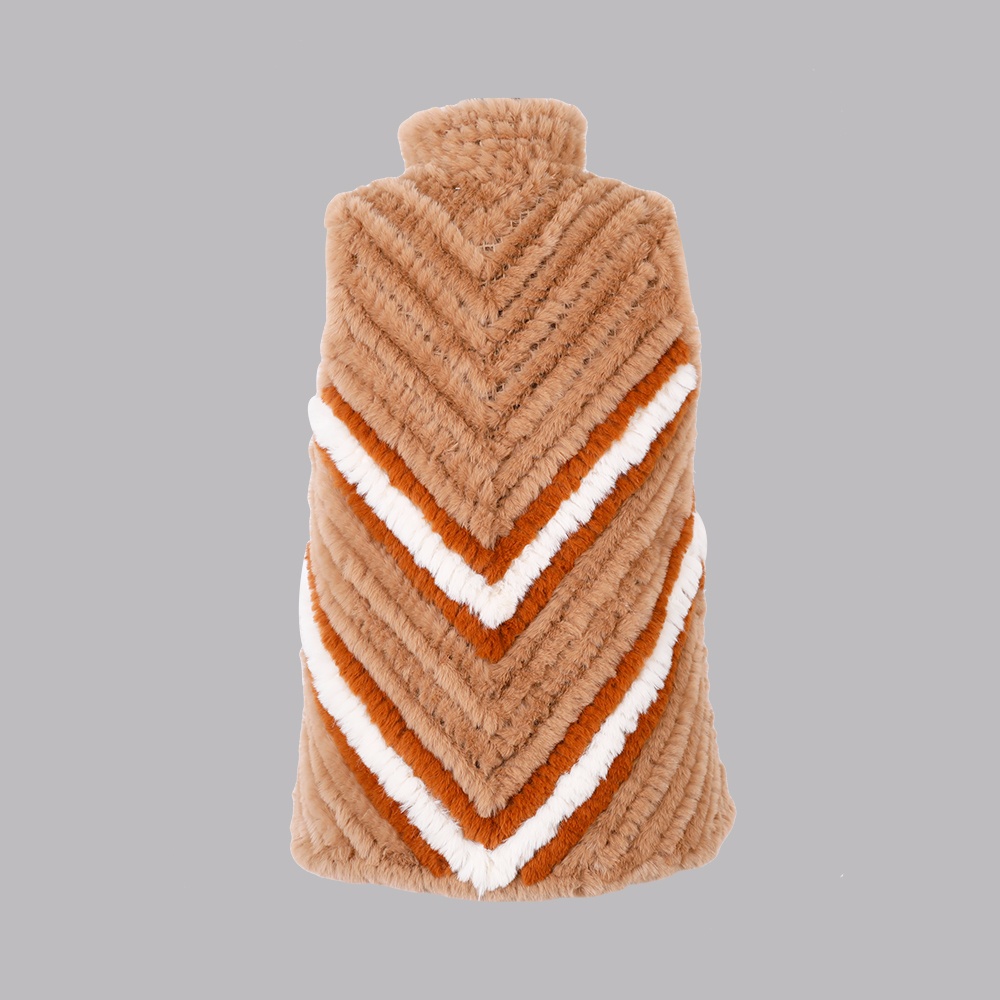 人造毛編織立領背心